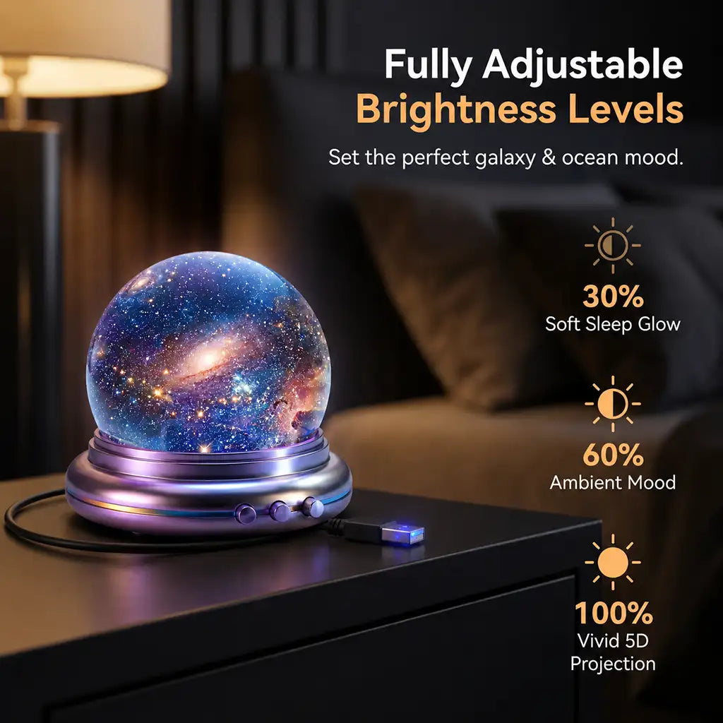 🔮Topacme 5D Holographic Smart Galaxy Ocean Projector – WiFi Dynamic HD Star Night Light, Whisper Quiet for Bedroom, Car & Meditation