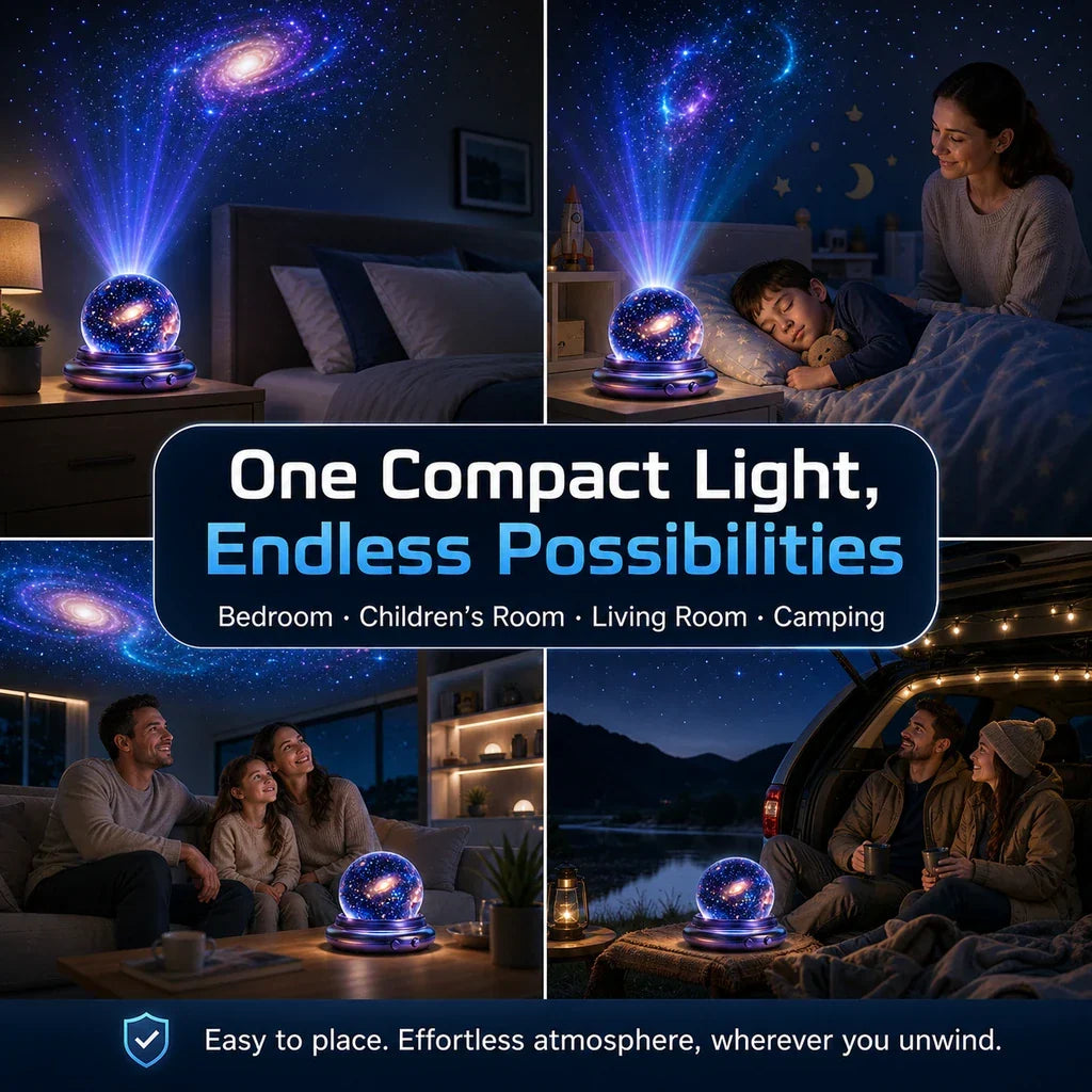 🔮Topacme 5D Holographic Smart Galaxy Ocean Projector – WiFi Dynamic HD Star Night Light, Whisper Quiet for Bedroom, Car & Meditation